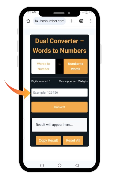 Type a numbers
