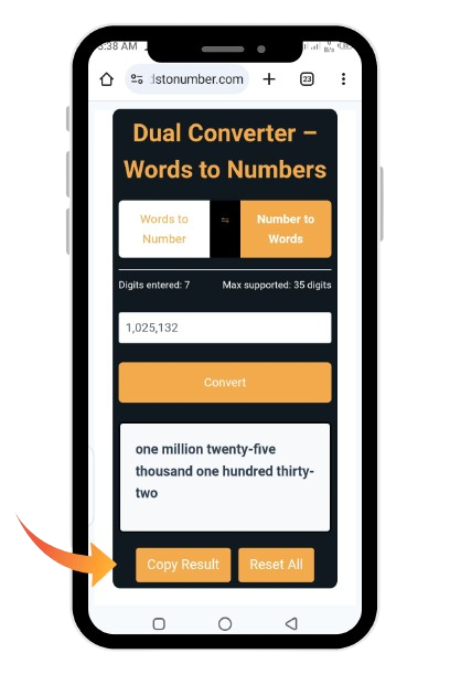 copy the numbers